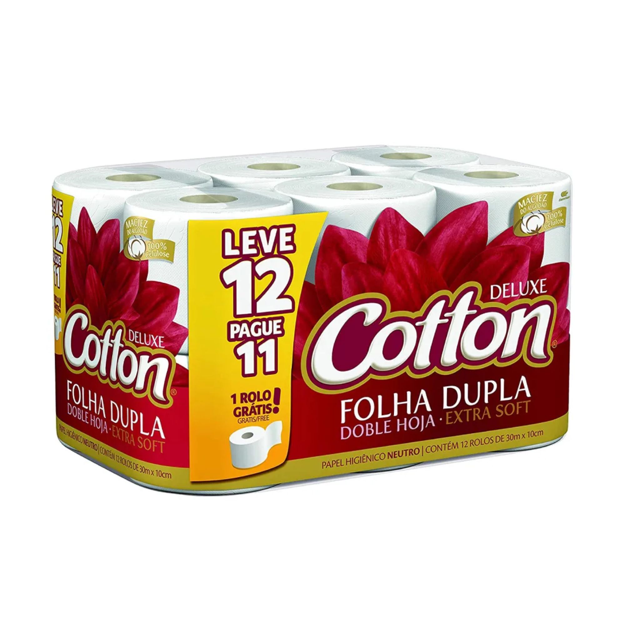 Papel Higiênico Folha Dupla Deluxe Cotton 20m 12 Rolos - Imagem 2