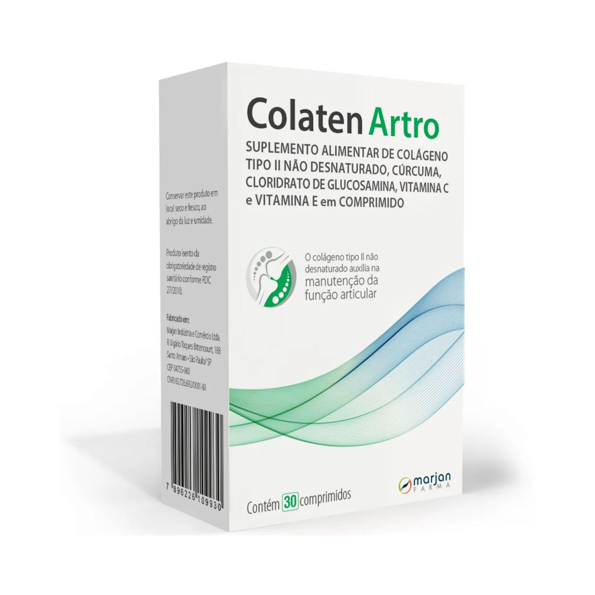 Suplemento Alimentar Colaten Artro 30 Comprimidos