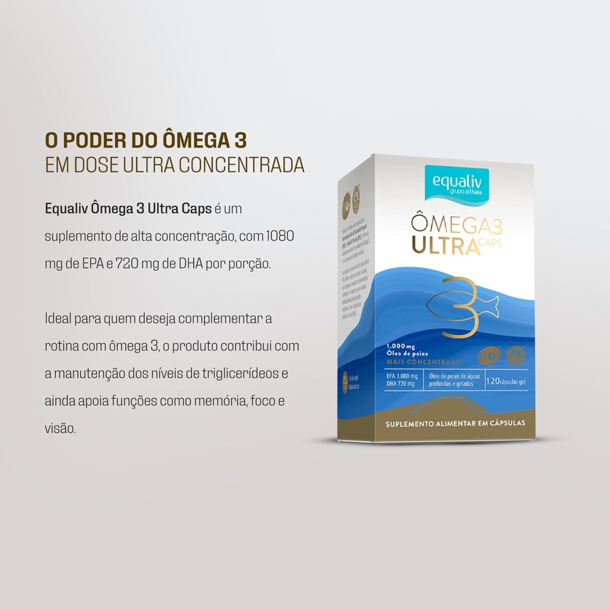Omega 3 Ultra Caps Equaliv 120 Cápsulas - Imagem 5