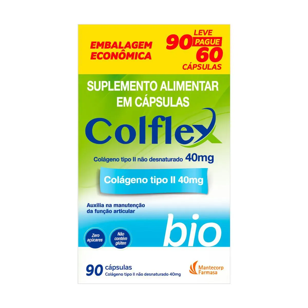 Colflex Bio Colágeno Tipo Ii 40mg Mantecorp 90 Cápsulas