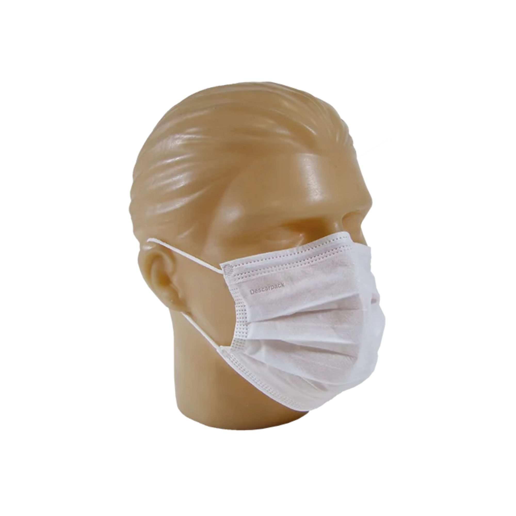Máscara Cirúrgica Tripla Proteção Com Elástico Descarpack 50 Unidades - Imagem 2