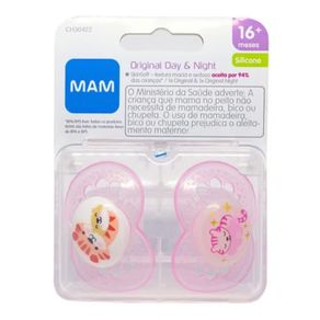 Chupeta Mam Original Day & Night 16+ Meses Rosa 2 Unidades