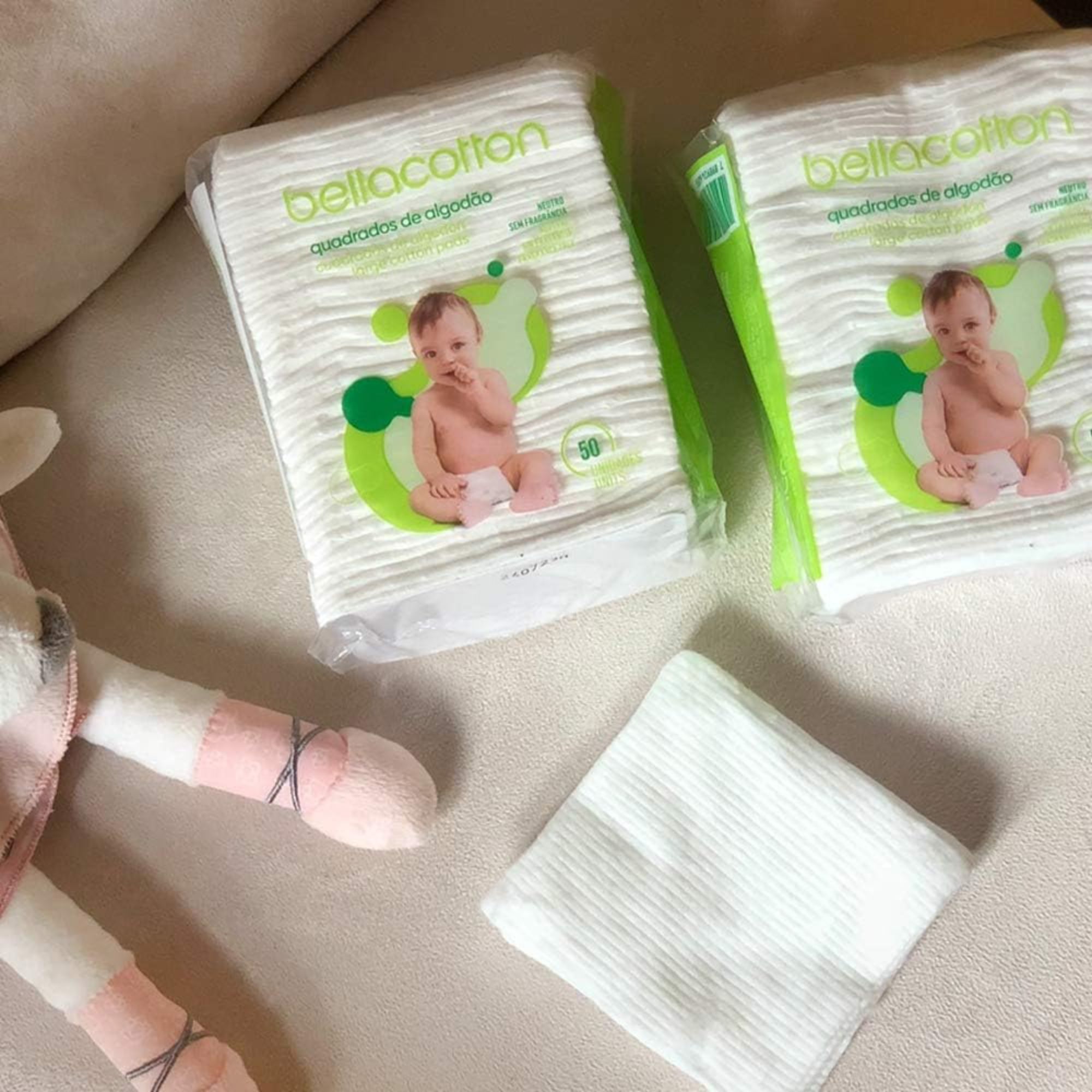 Algodão Quadrado Bebê Bellacotton 50 Unidades - Imagem 7