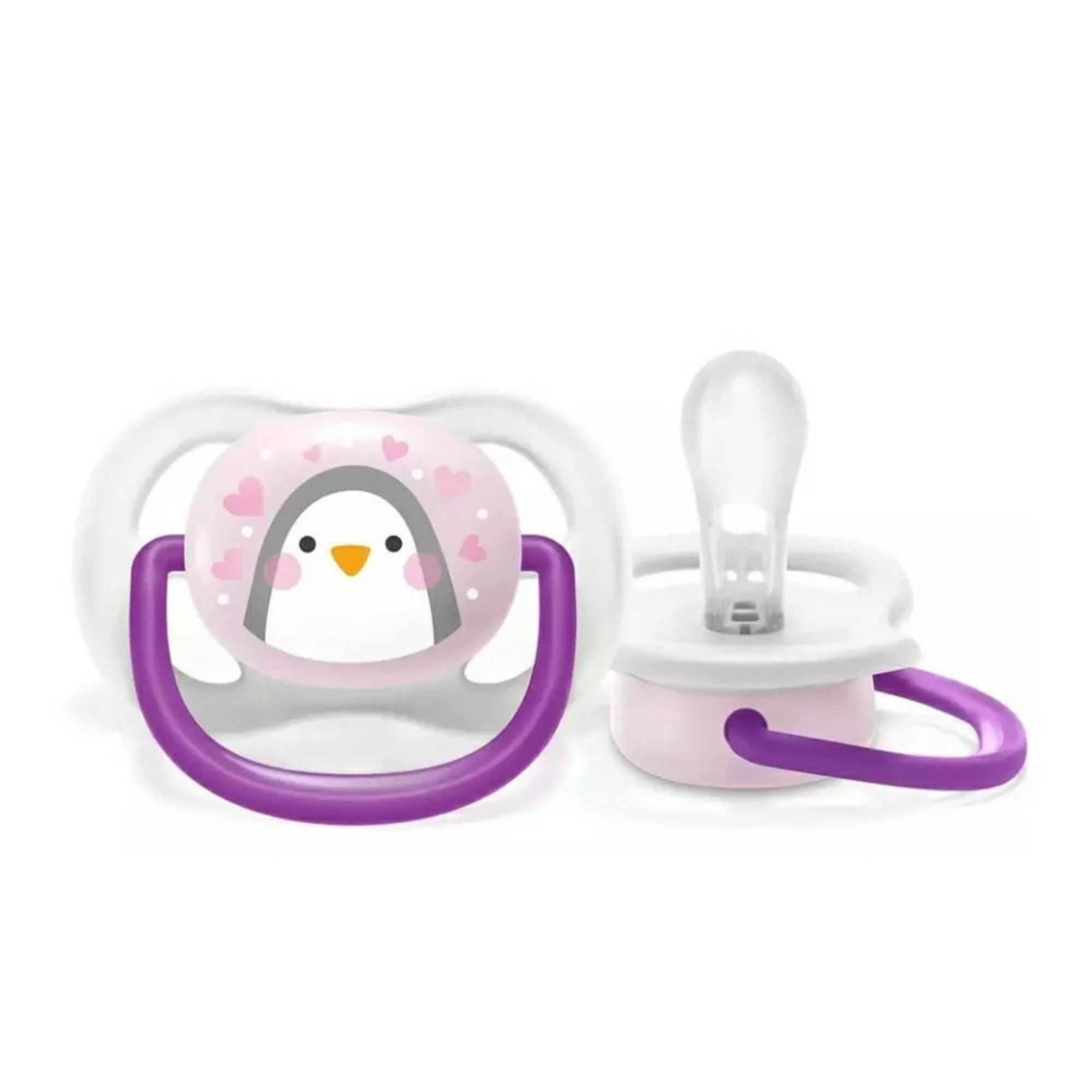 Chupeta Philips Avent Ultra Air 0-6m Pinguim Rosa 1 Unidade - Imagem 3