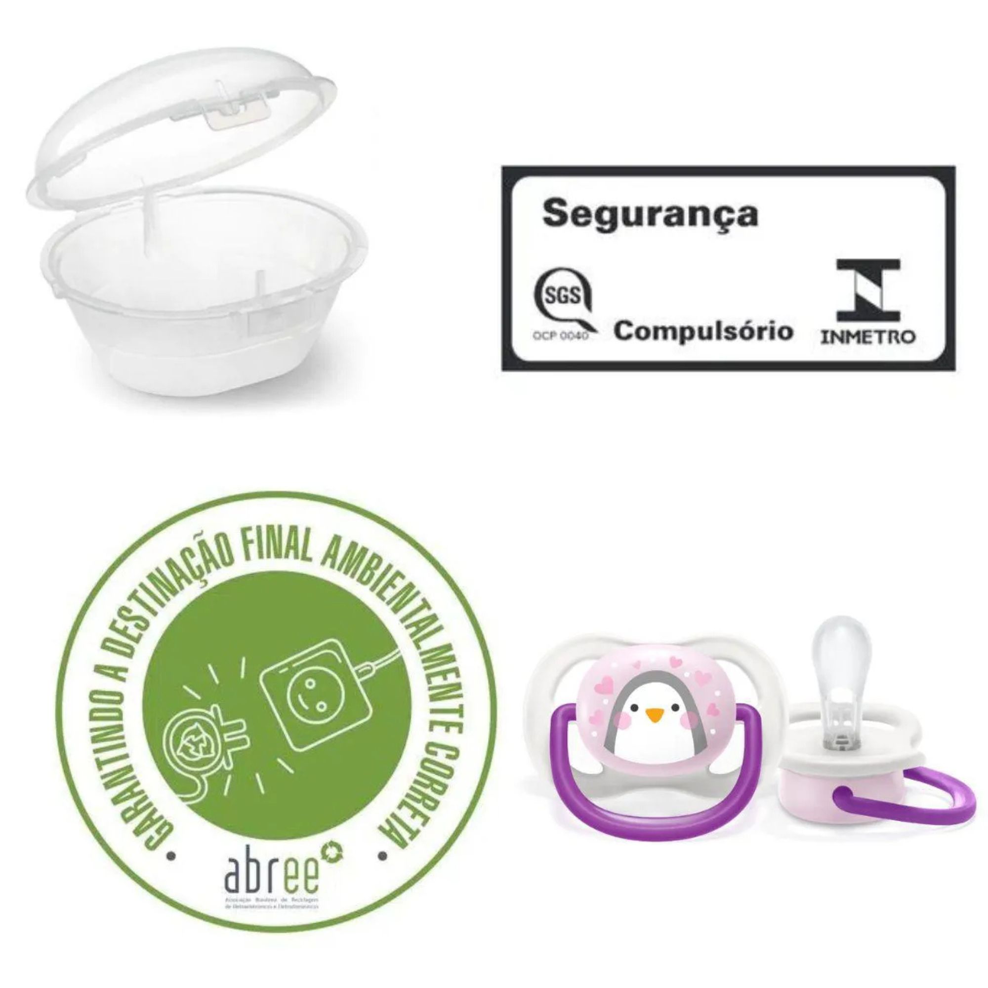 Chupeta Philips Avent Ultra Air 0-6m Pinguim Rosa 1 Unidade - Imagem 5