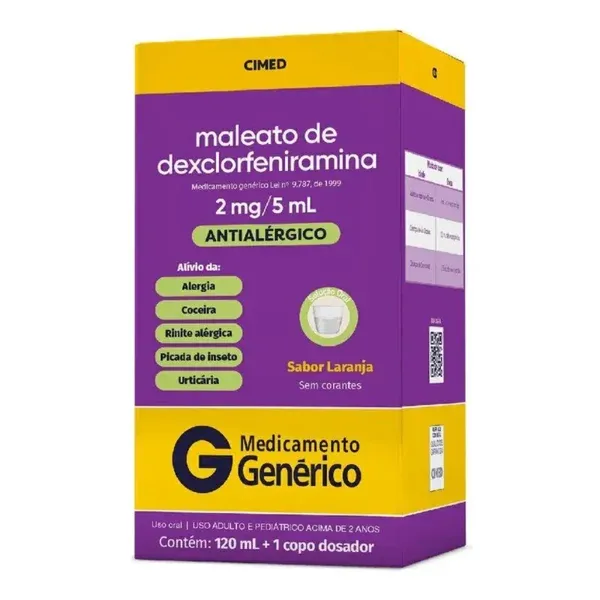 Maleato De Dexclorfeniramina Betametasona Solução Oral 120ml Cimed