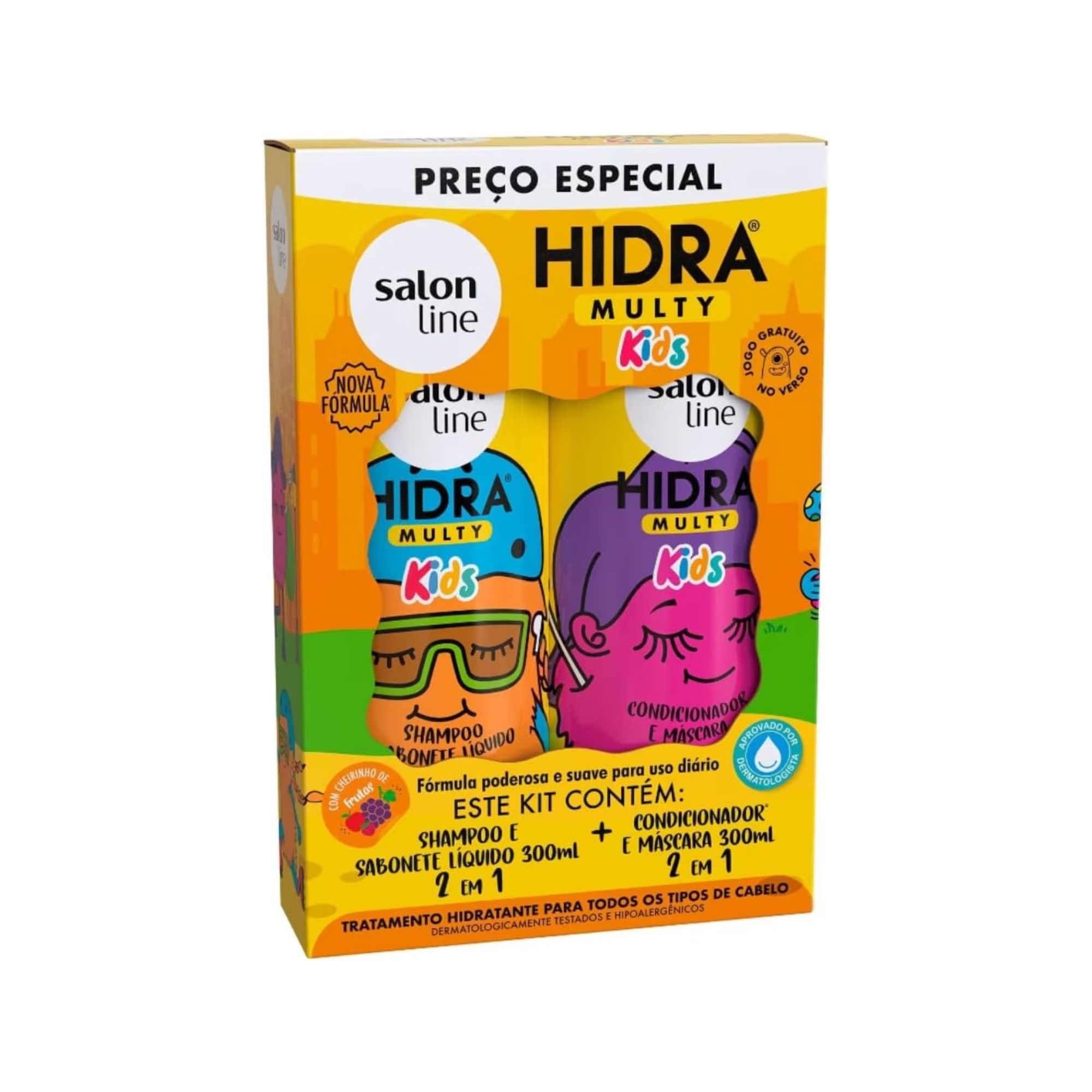 Kit Salon Line Hidra Multy Kids Shampoo + Condicionador Com 300ml Cada