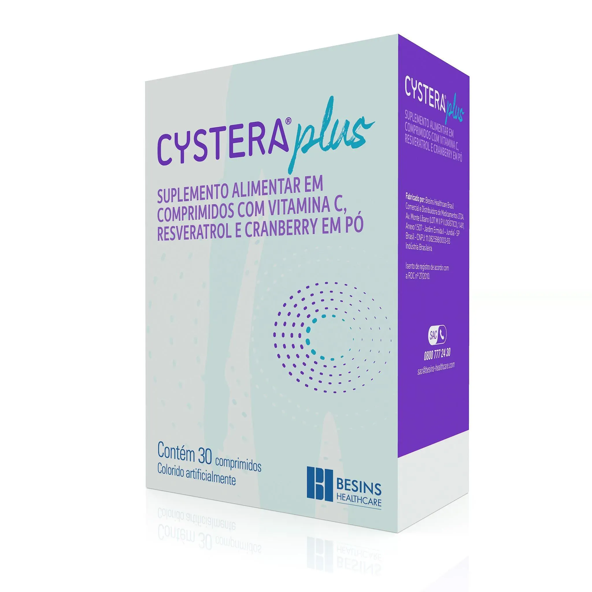 Suplemento Alimentar Cystera Plus 30 Comprimidos