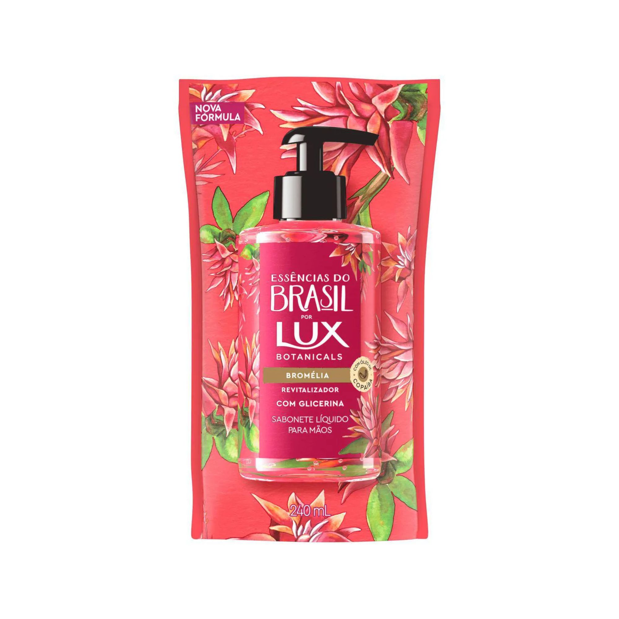 Refil Sabonete Líquido para as Mãos Lux Botanicals Essências do Brasil Bromélia 240ml