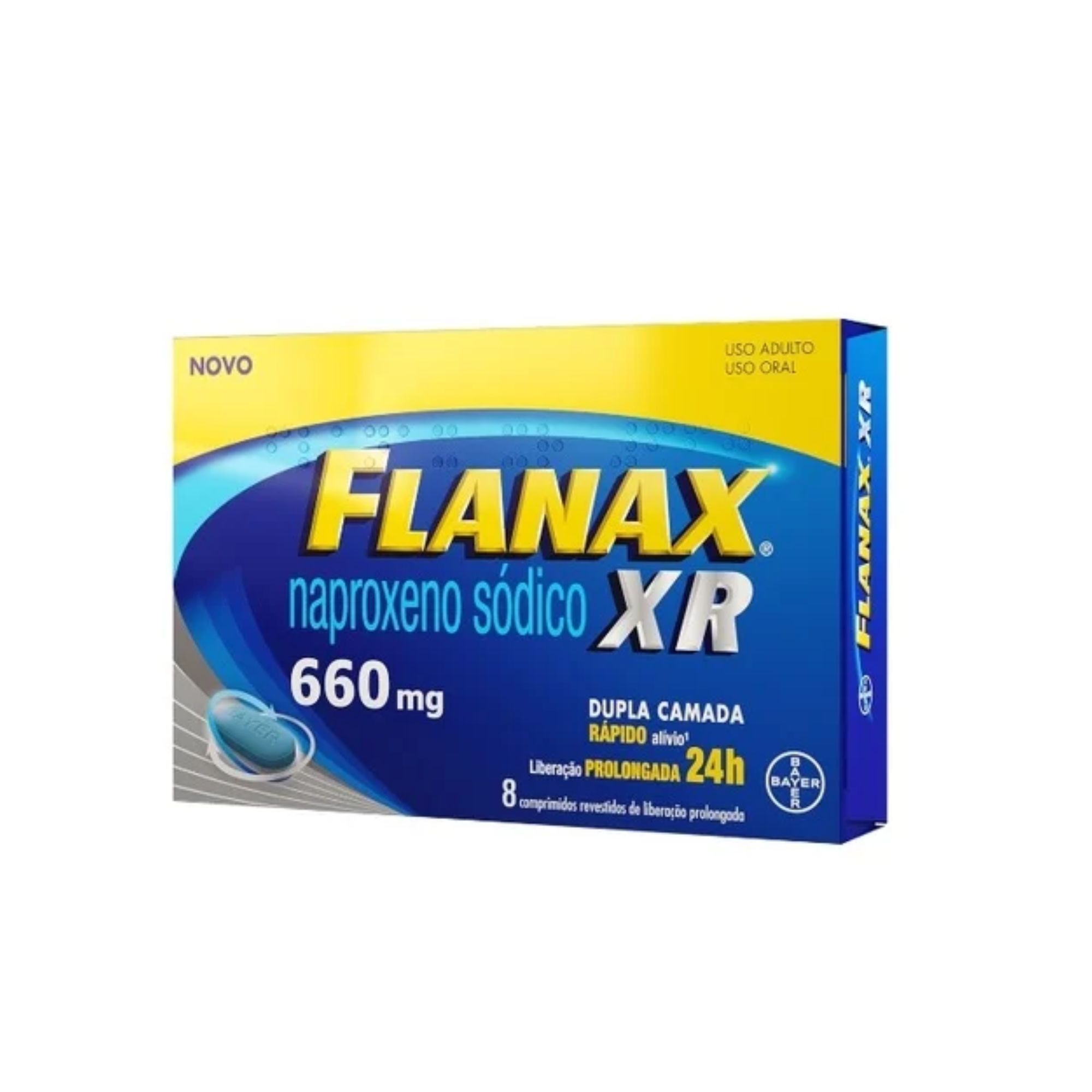 Flanax Xr Naproxeno Sódico 660mg 8 Comprimidos