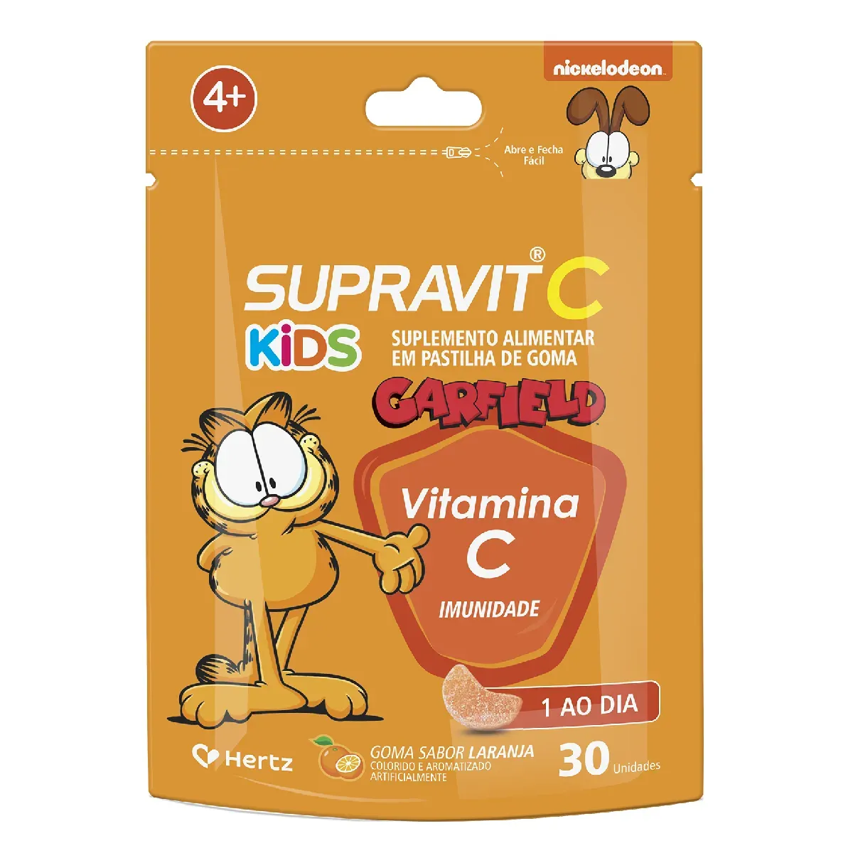 Supra C Kids Garfield Laranja Sachê 30 Gomas