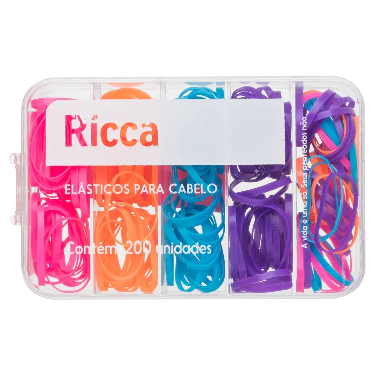 Elástico de Cabelo Ricca Coloridos 200 Unidades