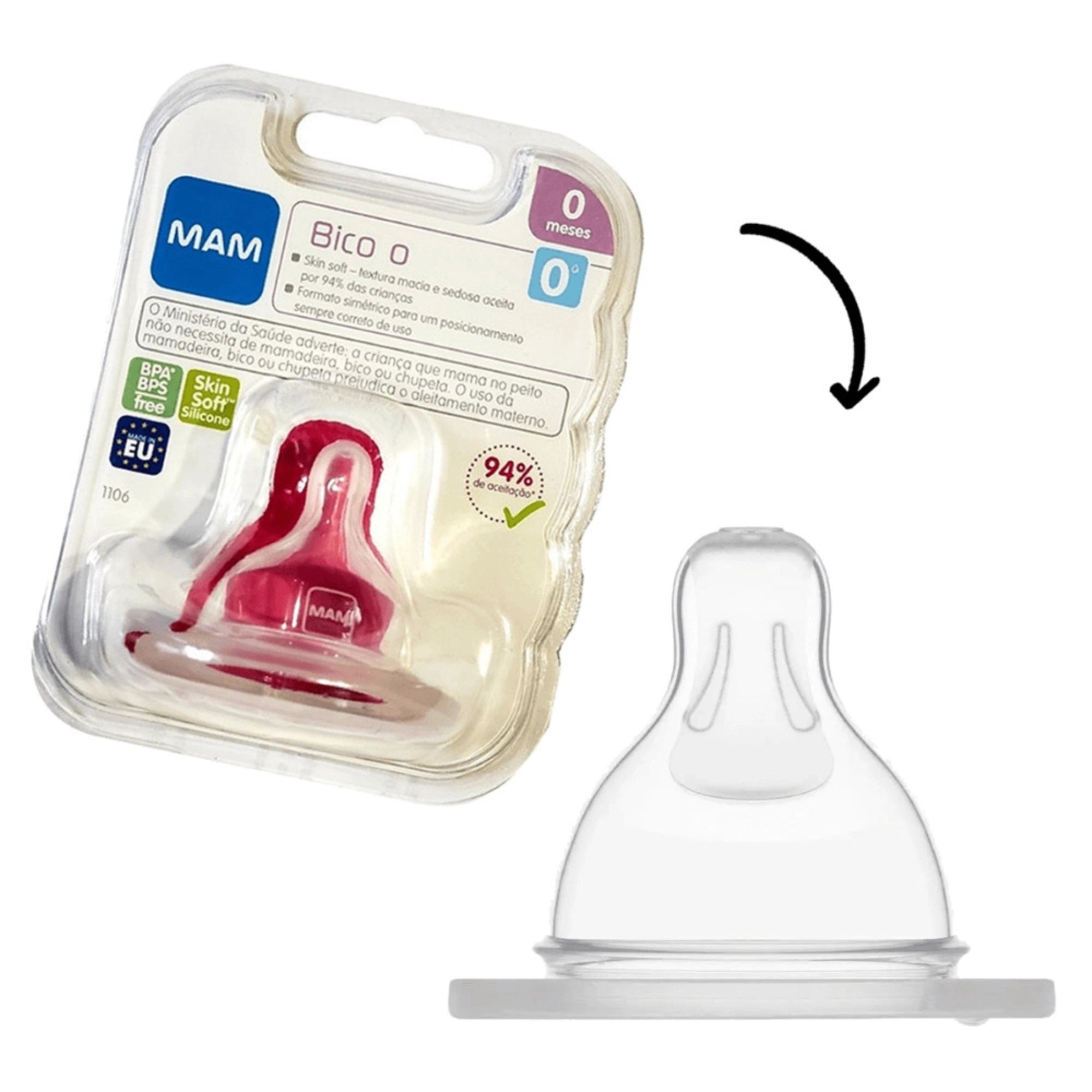 Bico Para Mamadeira Mam Nº 0 Fluxo Super Lento 1 Unidade - Imagem 2