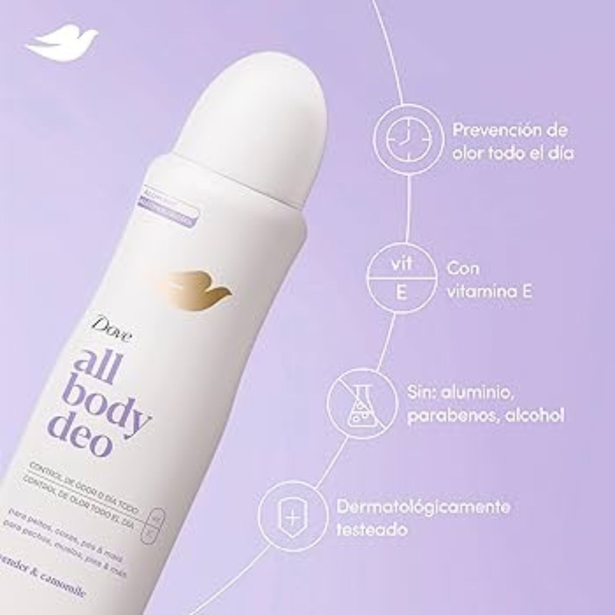 Desodorante Corporal Dove All Body Lavender & Camomile 150ml - Imagem 5
