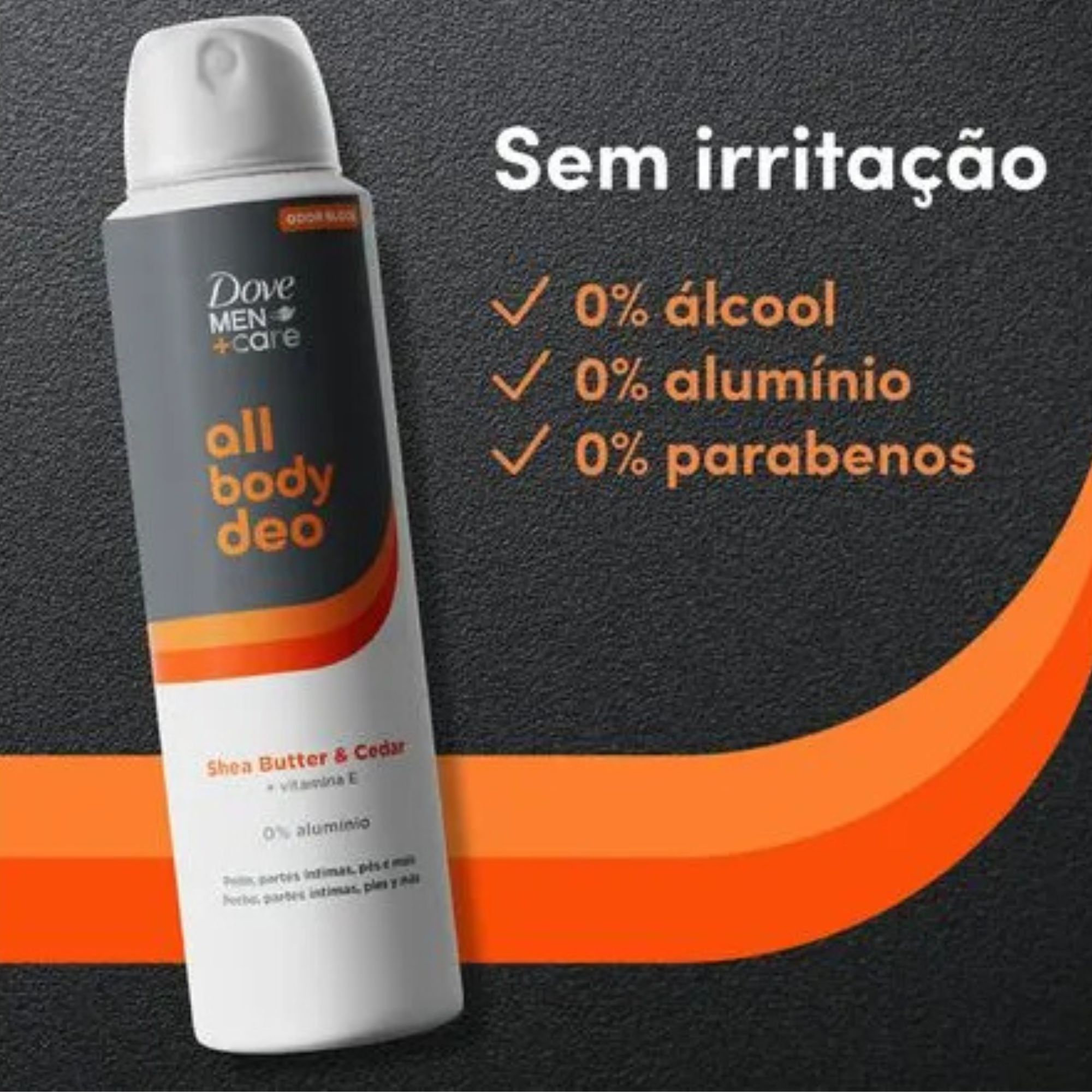 Desodorante Corporal Dove Men+care All Body Deo Shea Butter & Cedar Aerossol 150ml - Imagem 3