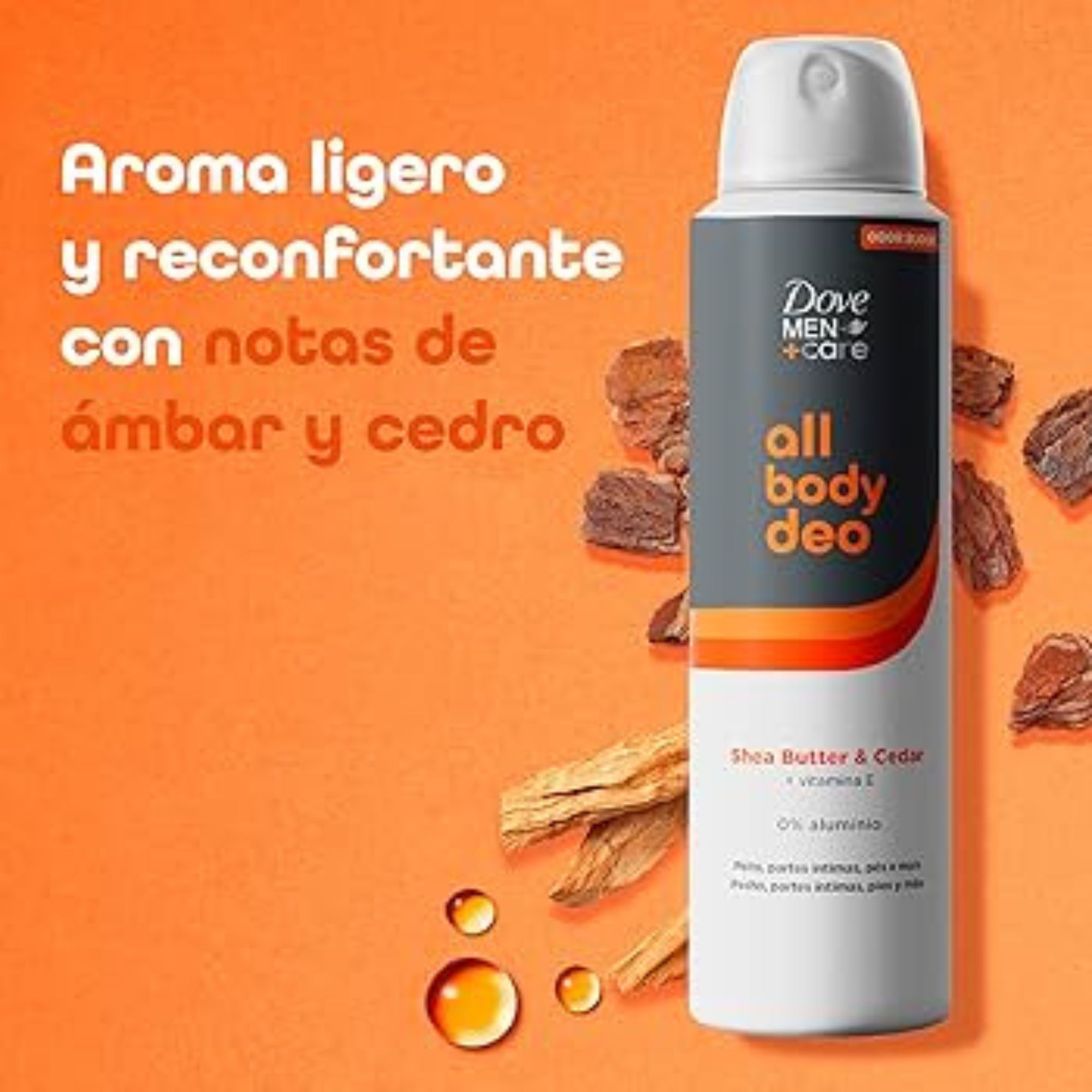 Desodorante Corporal Dove Men+care All Body Deo Shea Butter & Cedar Aerossol 150ml - Imagem 4