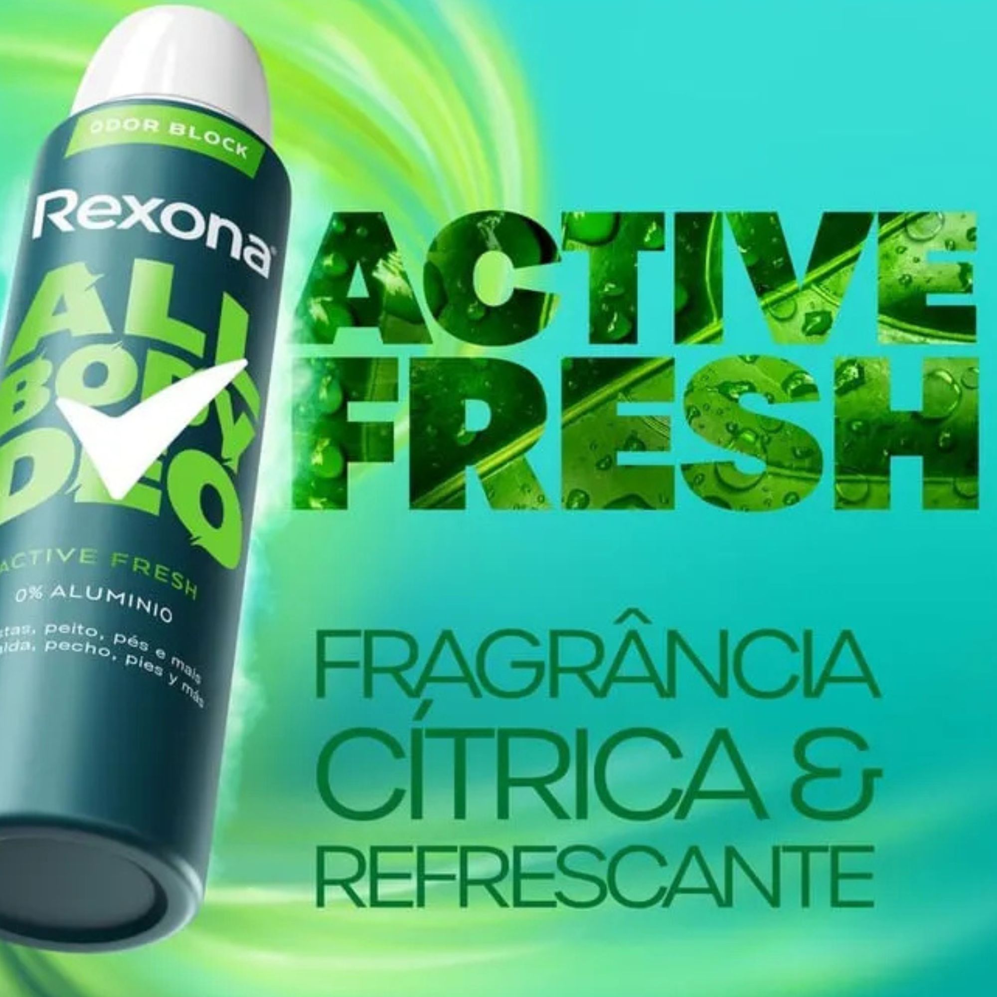 Desodorante Corporal Rexona All Body Deo Active Fresh Aerossol 150ml - Imagem 4