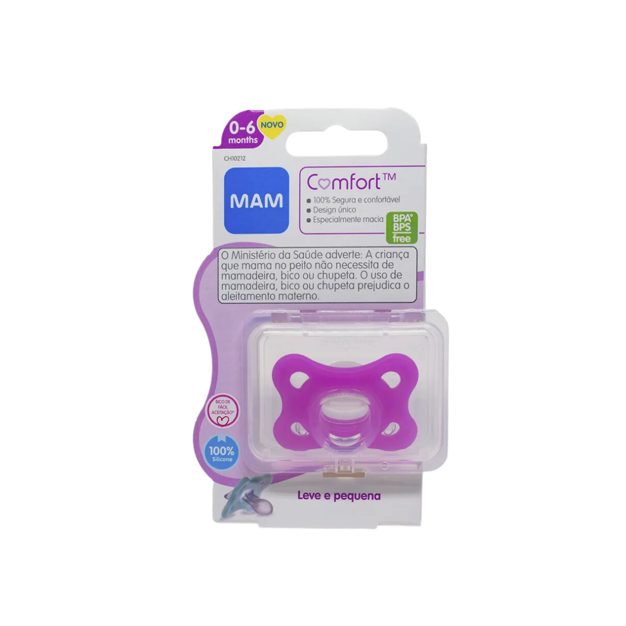 Chupeta Mam Comfort 0-6m Rosa 1 Unidade