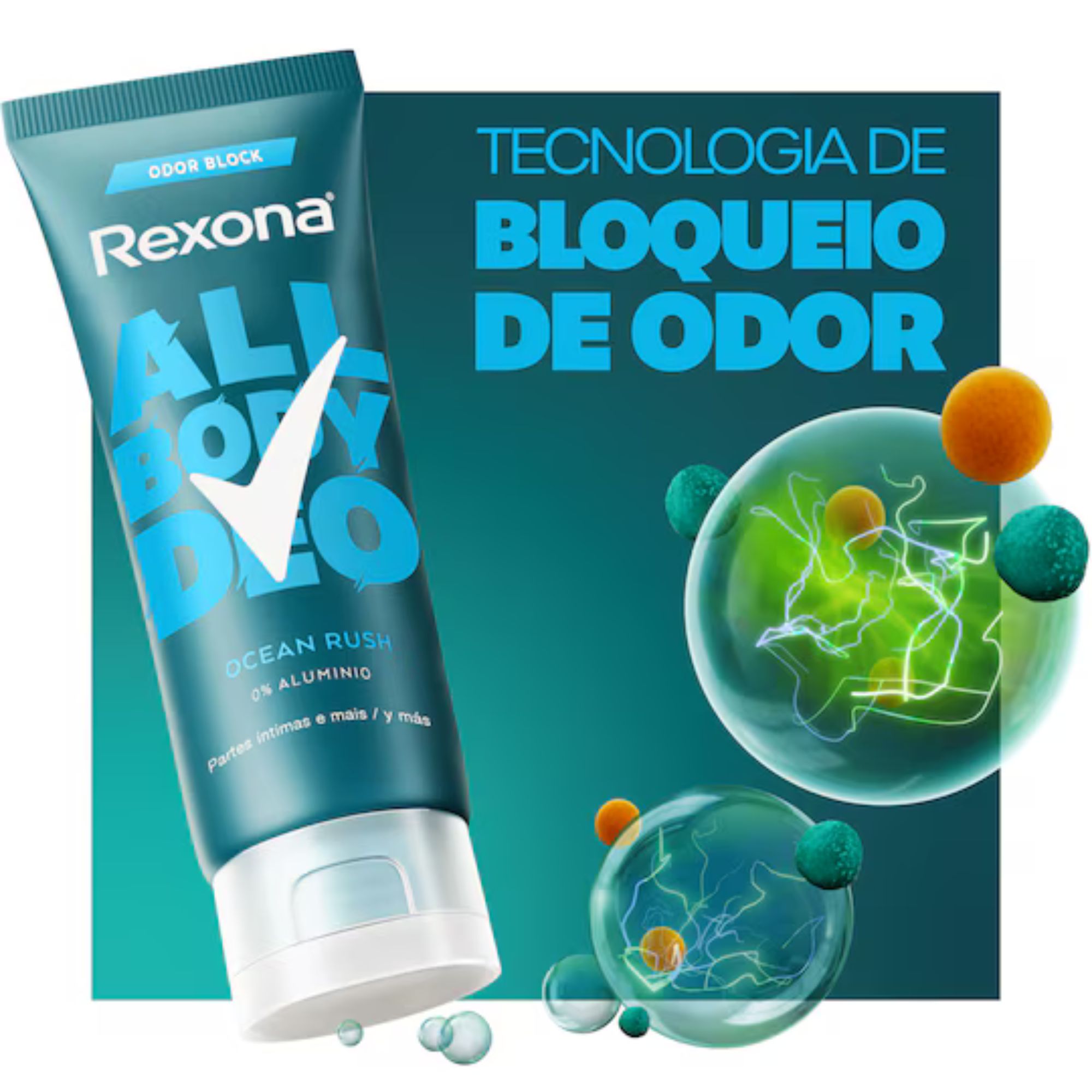 Desodorante Corporal Rexona All Body Deo Ocean Rush Creme 75g - Imagem 4