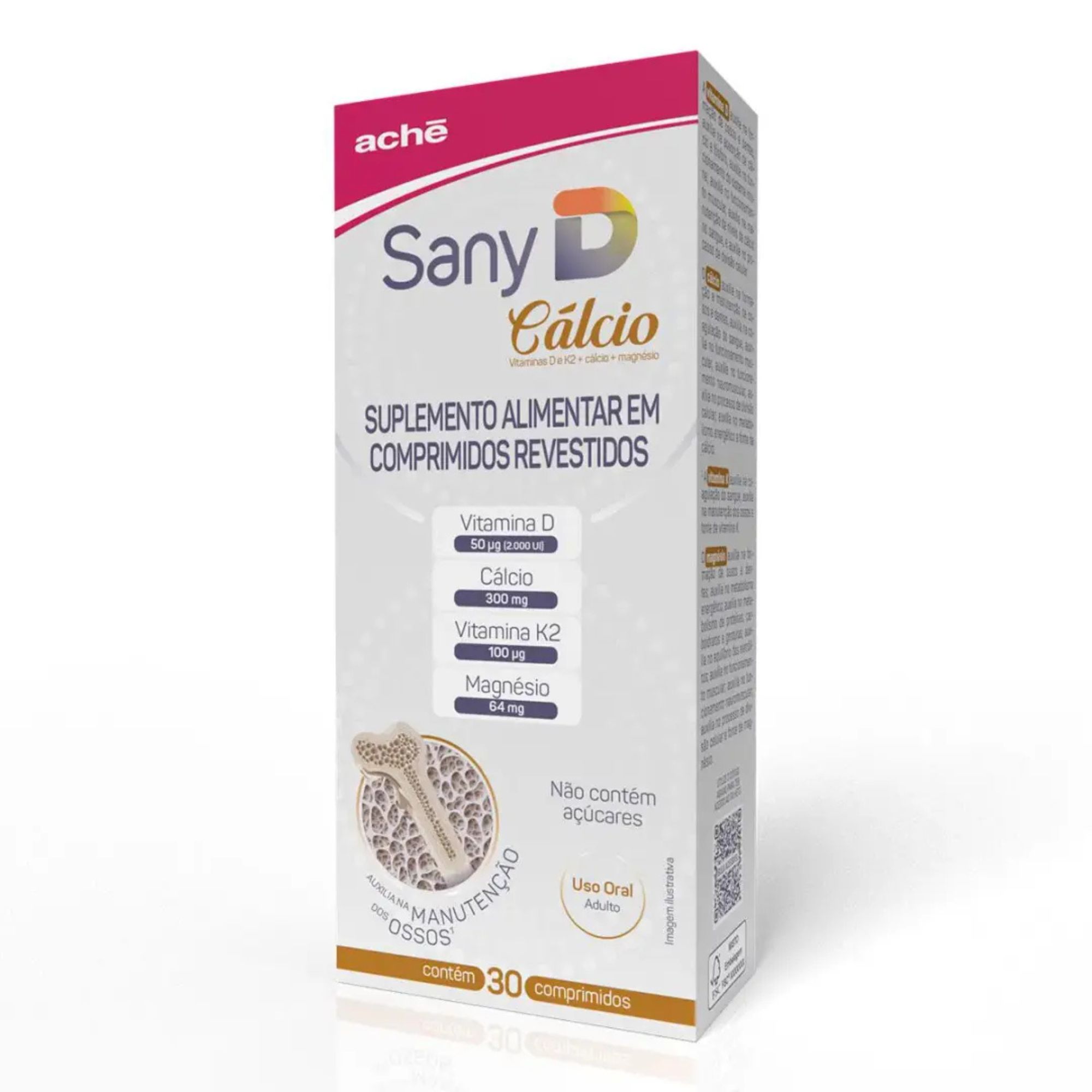Sany D Cálcio Vitamina D 2.000ui + Cálcio 300mg 30 Comprimidos