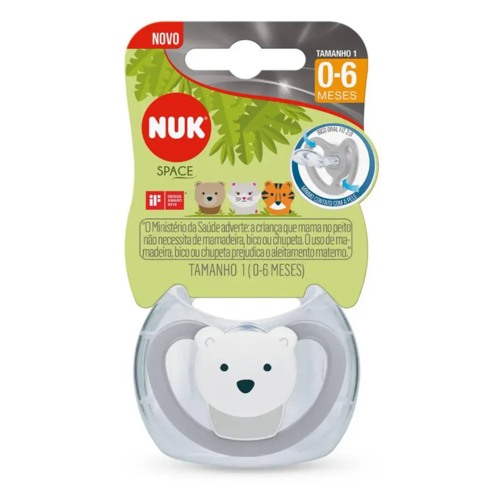 Chupeta Nuk Space 0-6m Silicone Neutral 1 Unidade