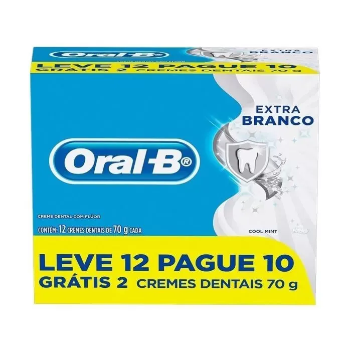 Pack Creme Dental Oral-b Extra Branco 12 Unidades De 70g