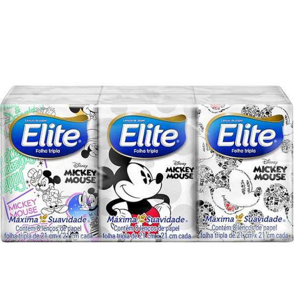 Lenço De Papel Elite Mickey Mouse 6 Unidades