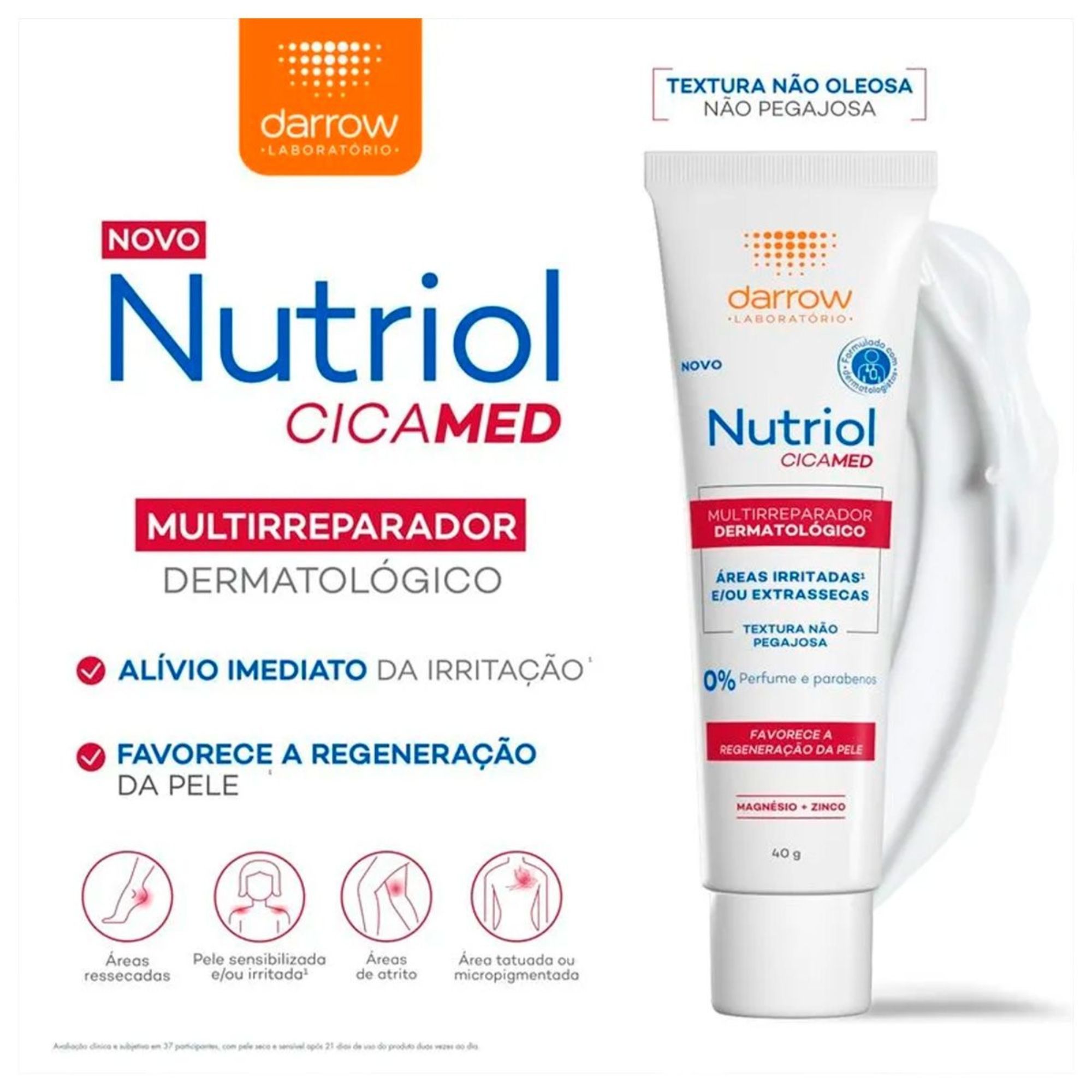 Creme Multirreparador Dermatológico Nutriol Cicamed Darrow 40g - Imagem 4