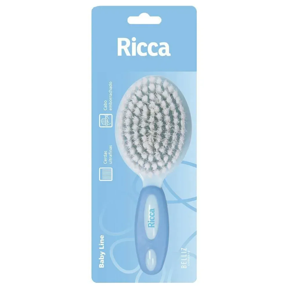 Escova de Cabelo Baby Ricca Azul/rosa 1 Unidade