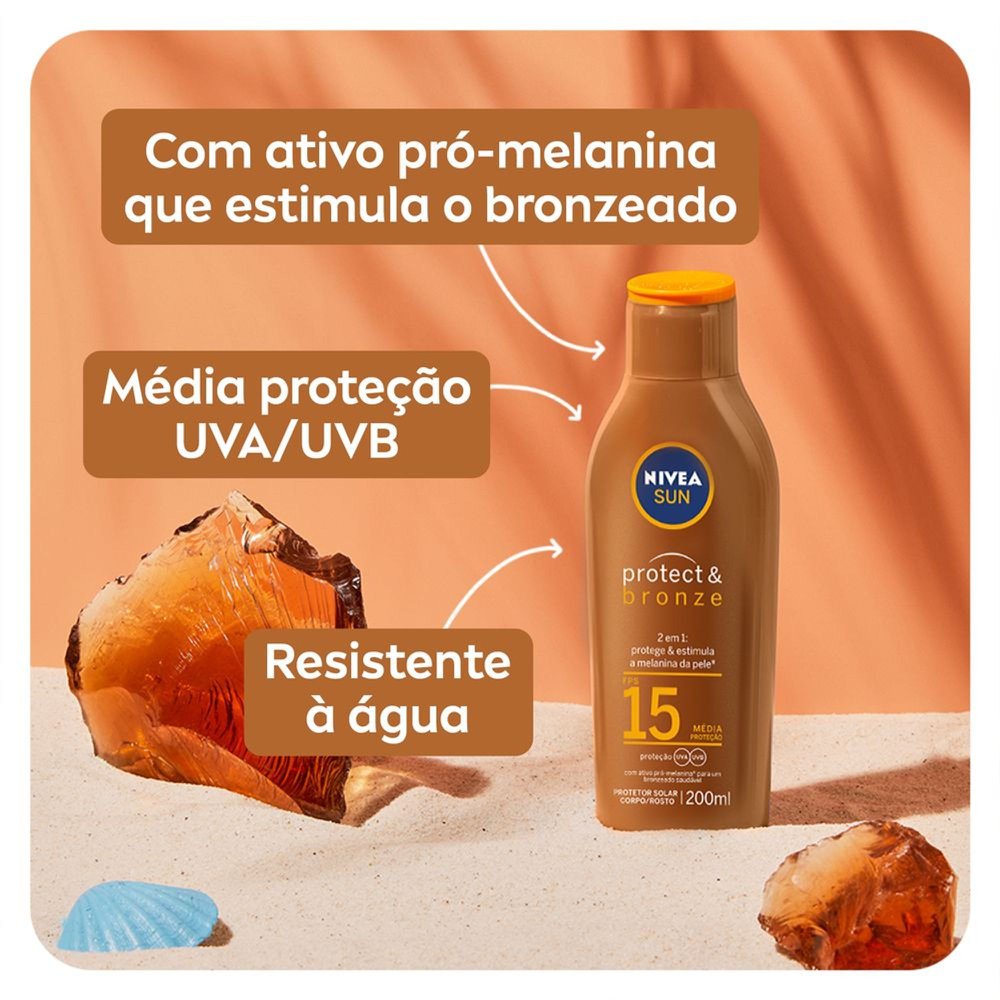 Protetor Solar Nivea Sun Protect & Bronze Fps15 200ml - Imagem 3