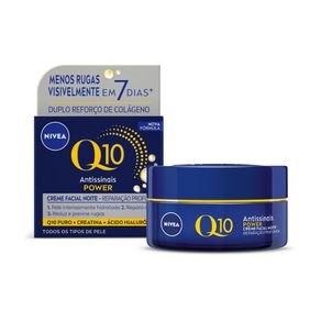 Creme Hidratante Facial Nivea Q10 Antissinais Power Noite 49G Creme Hidratante Facial Nivea Q10 Antissinais Noturno 49G