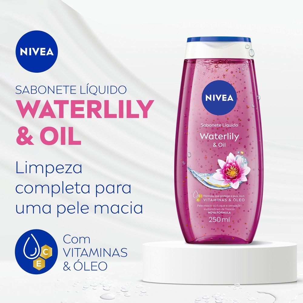 Sabonete Líquido Nivea Water Lily & Oil Lírio D Água 250ml - Imagem 3