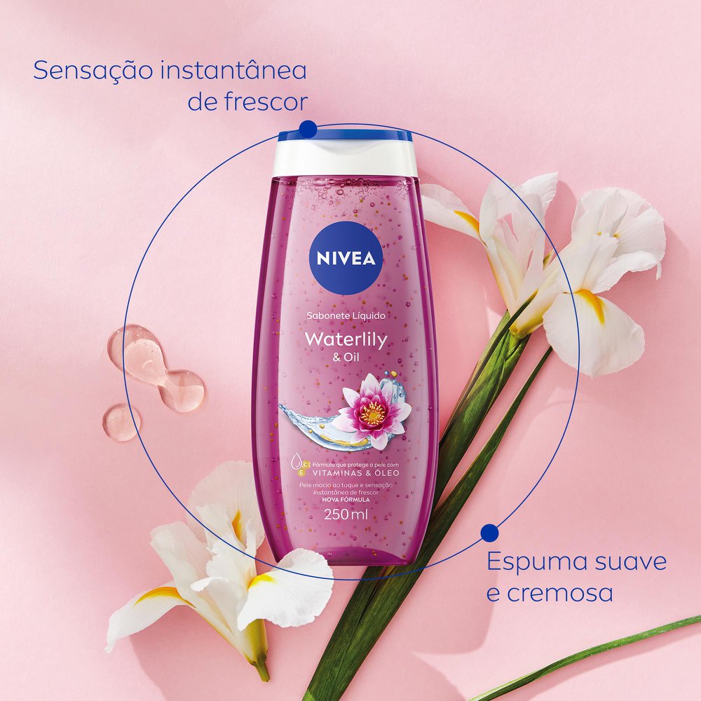 Sabonete Líquido Nivea Water Lily & Oil Lírio D Água 250ml - Imagem 5