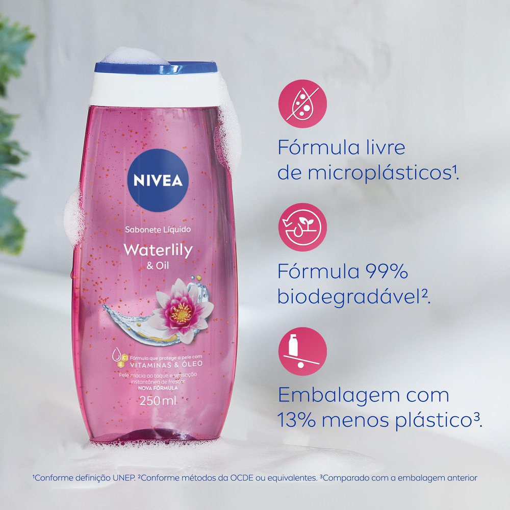 Sabonete Líquido Nivea Water Lily & Oil Lírio D Água 250ml - Imagem 8