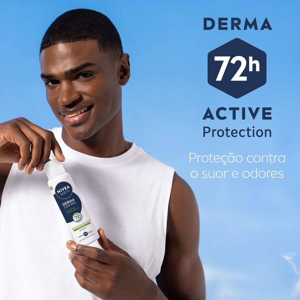 Desodorante Nivea Men Derma Control Sensitive Aerossol 150ml - Imagem 3