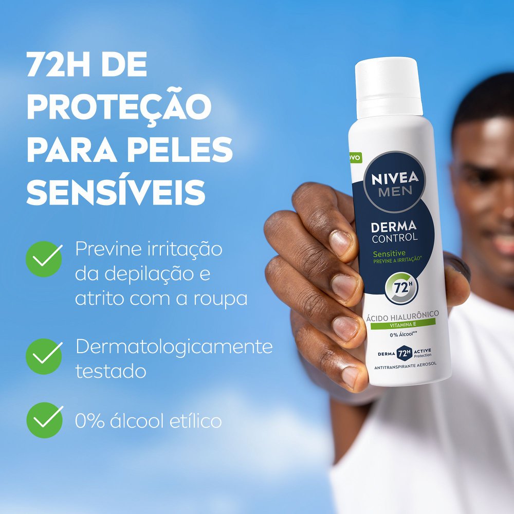 Desodorante Nivea Men Derma Control Sensitive Aerossol 150ml - Imagem 6