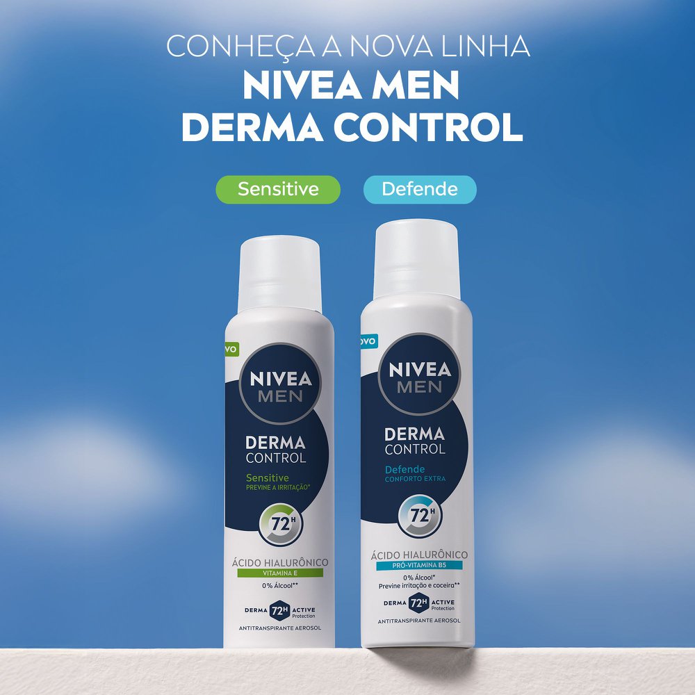Desodorante Nivea Men Derma Control Sensitive Aerossol 150ml - Imagem 8