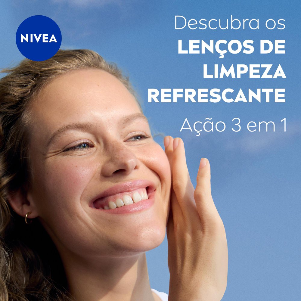 Lenços de Limpeza Facial Nivea Ação Refrescante 3 em 1 25 Unidades - Imagem 2