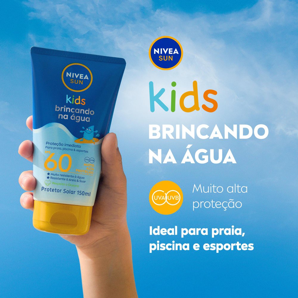 Protetor Solar Infantil Nivea Sun Kids Brincando Na Água Fps60 150ml - Imagem 2