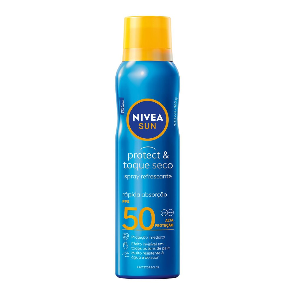 Protetor Solar Nivea Sun Spray Protect & Toque Seco FPS 50 200ml