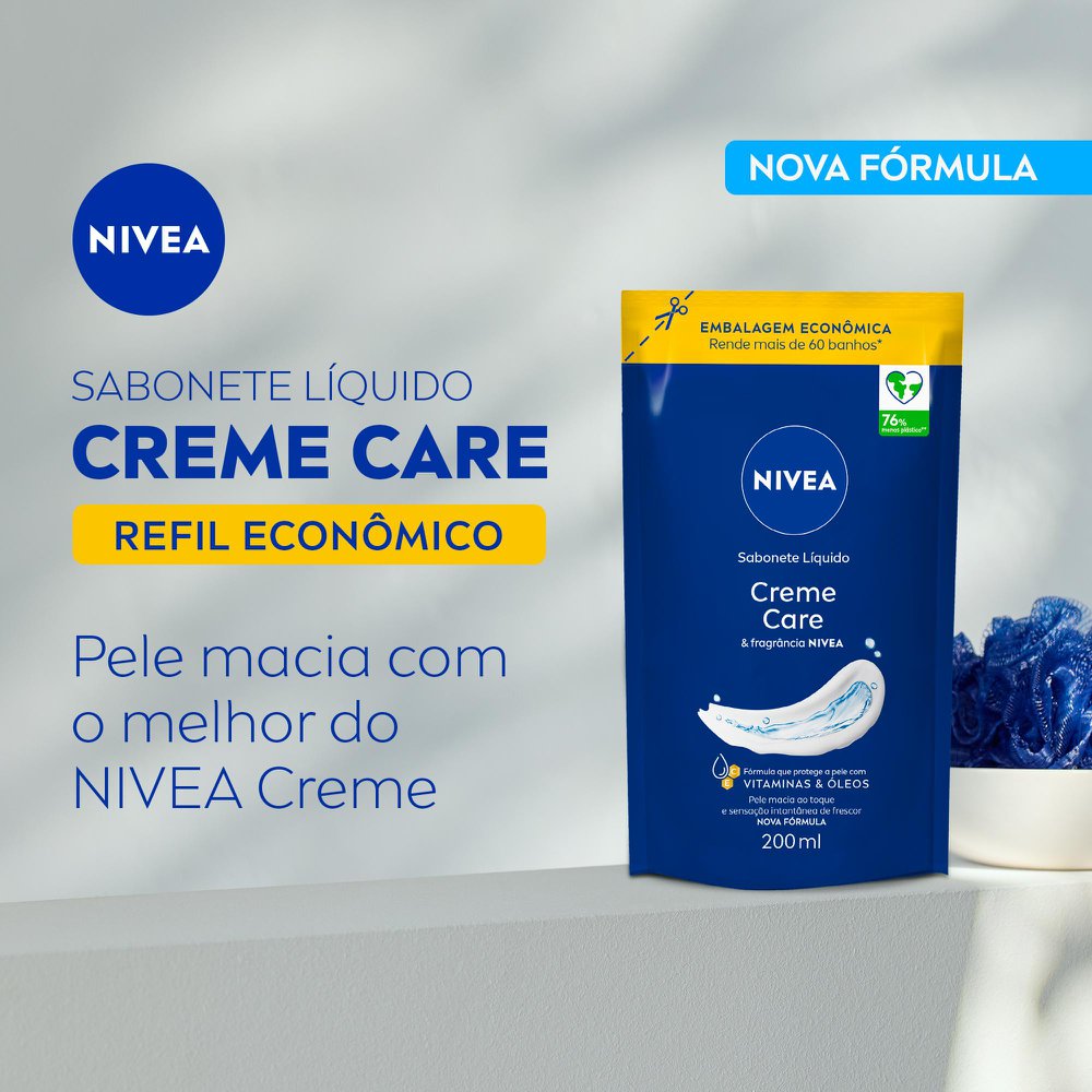 Refil Sabonete Líquido Nivea Creme Care 200ml - Imagem 2