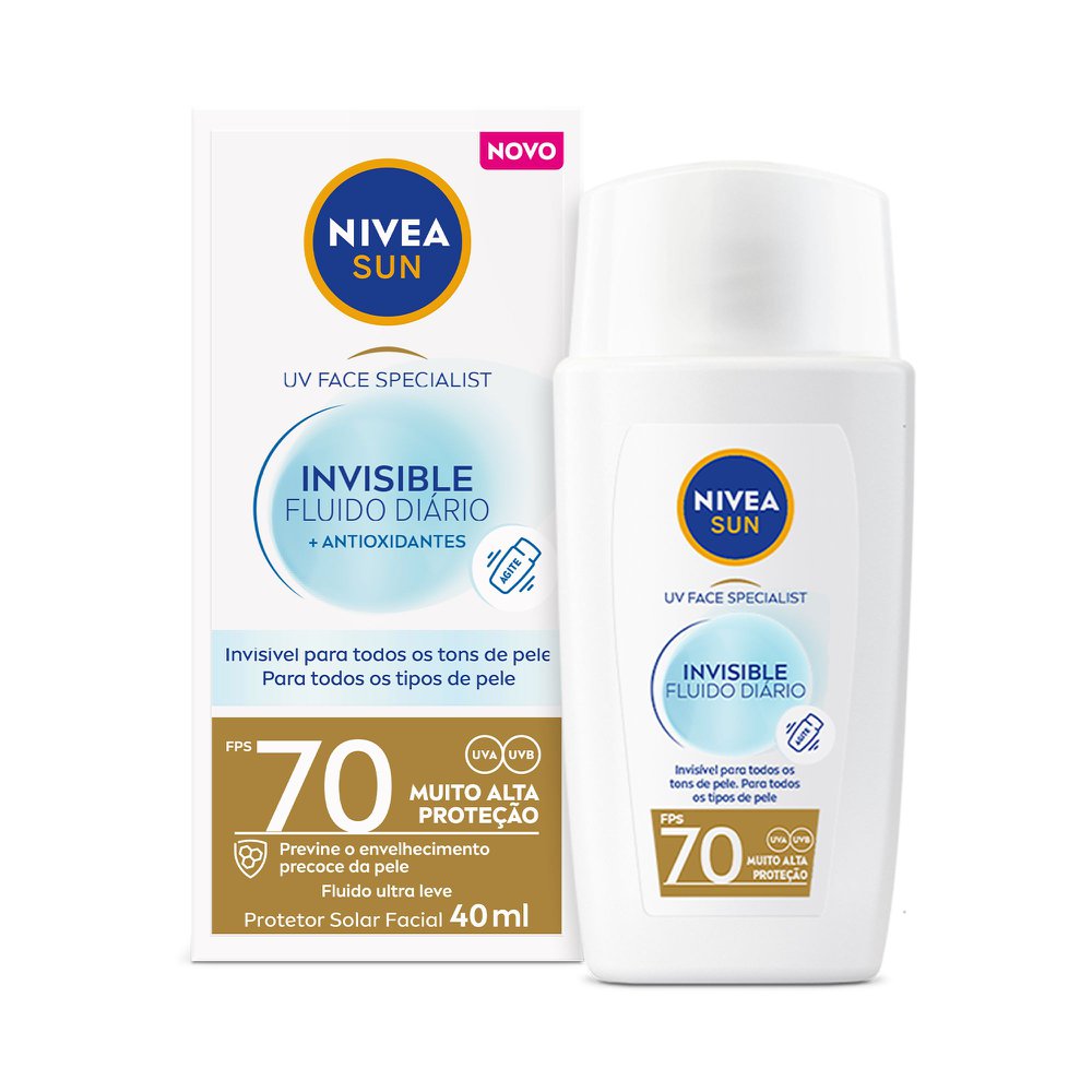 Protetor Solar Facial Nivea Fluido UV Face Specialist Invisible Fps70 40ml