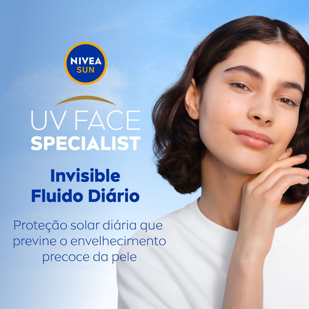 Protetor Solar Facial Nivea Fluido UV Face Specialist Invisible Fps70 40ml - Imagem 2