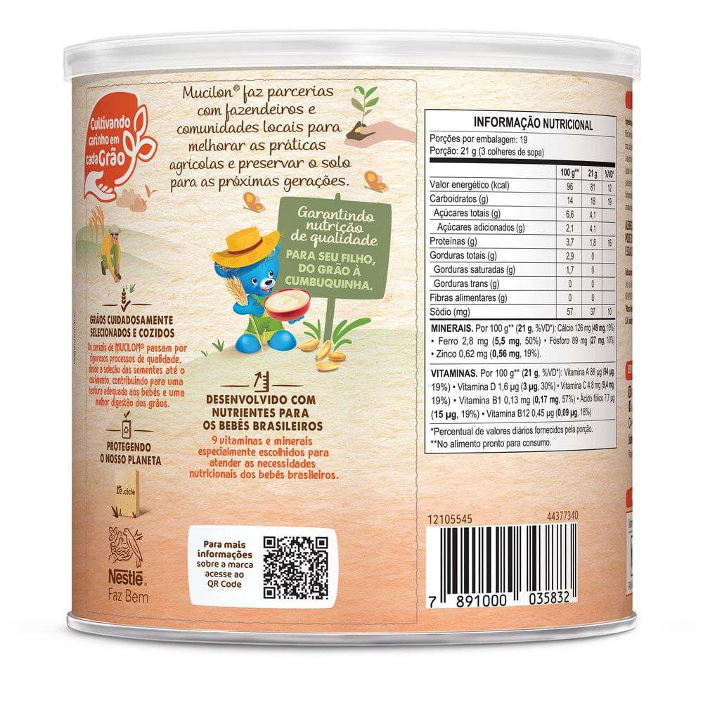 Cereal Infantil Mucilon Multicereais 400g - Imagem 2