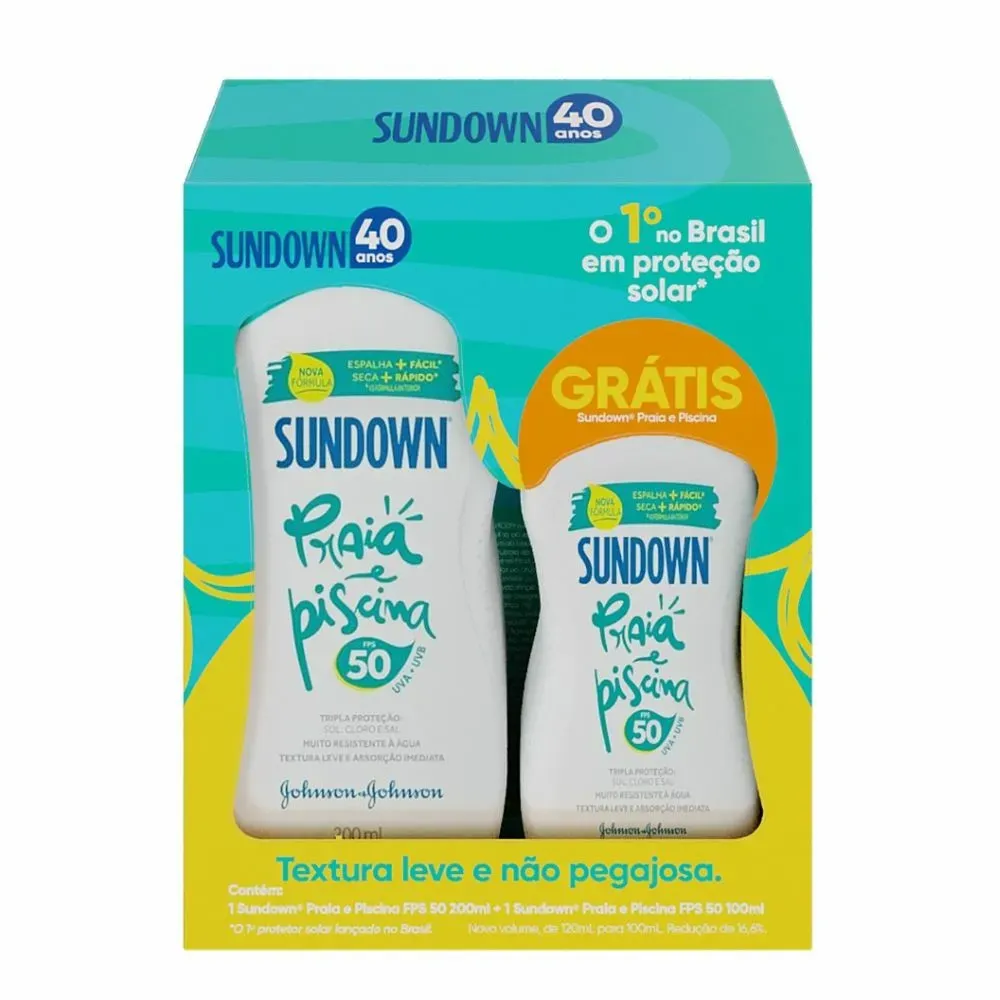 Kit Protetor Solar Corporal Sundown Praia E Piscina Fps50 200ml + 120ml
