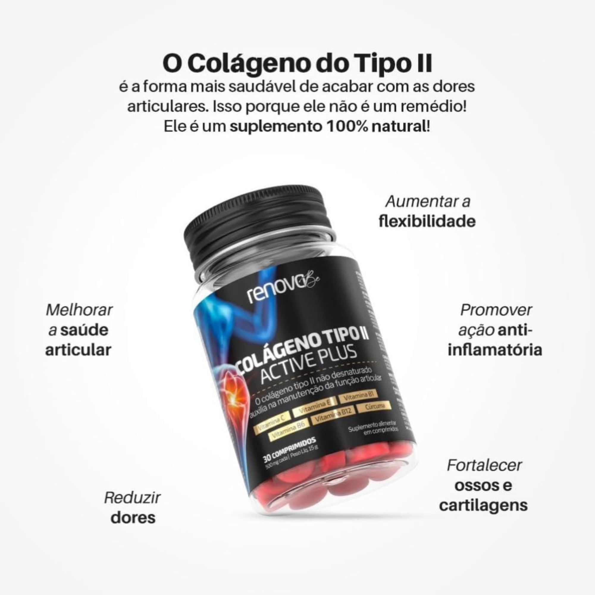 Colágeno Tipo II Active Plus Renova Be 30 Cápsulas - Imagem 2
