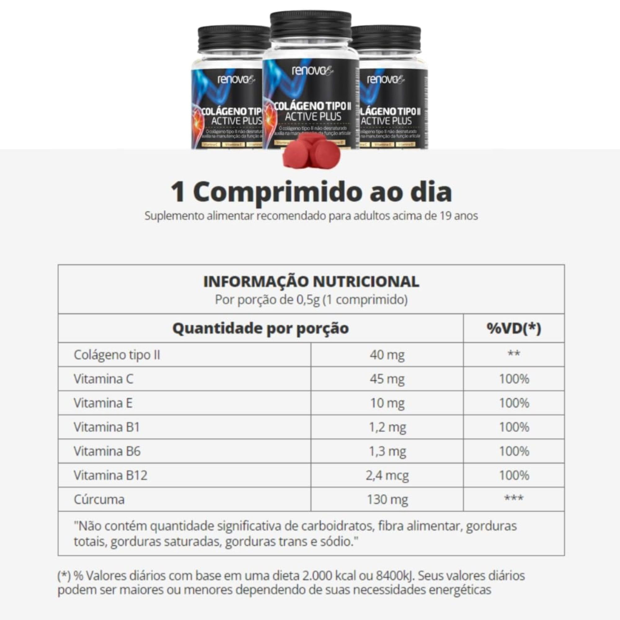 Colágeno Tipo II Active Plus Renova Be 30 Cápsulas - Imagem 3