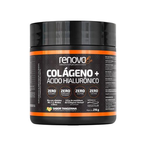 Colágeno + Ácido Hialurônico Renova Be Sabor Tangerina 216g
