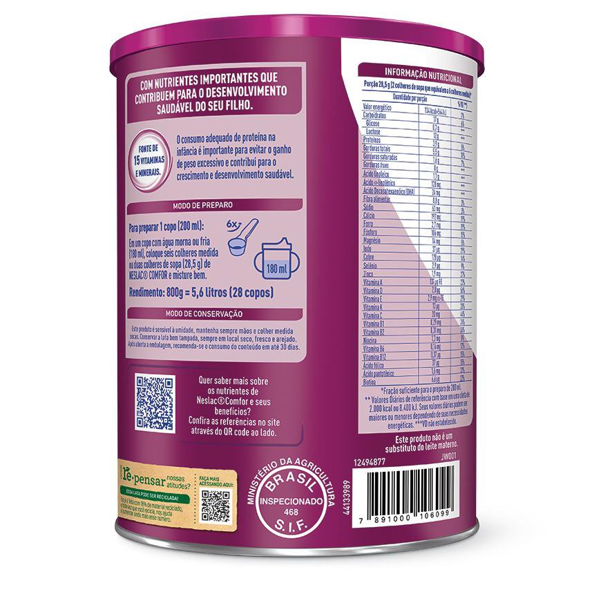 Composto Lácteo Neslac Comfor 3+ 800g - Imagem 7