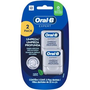 Fio Dental Oral-B Pro-Saúde Multibenefícios Sabor Menta 2 Unidades De 25M Cada